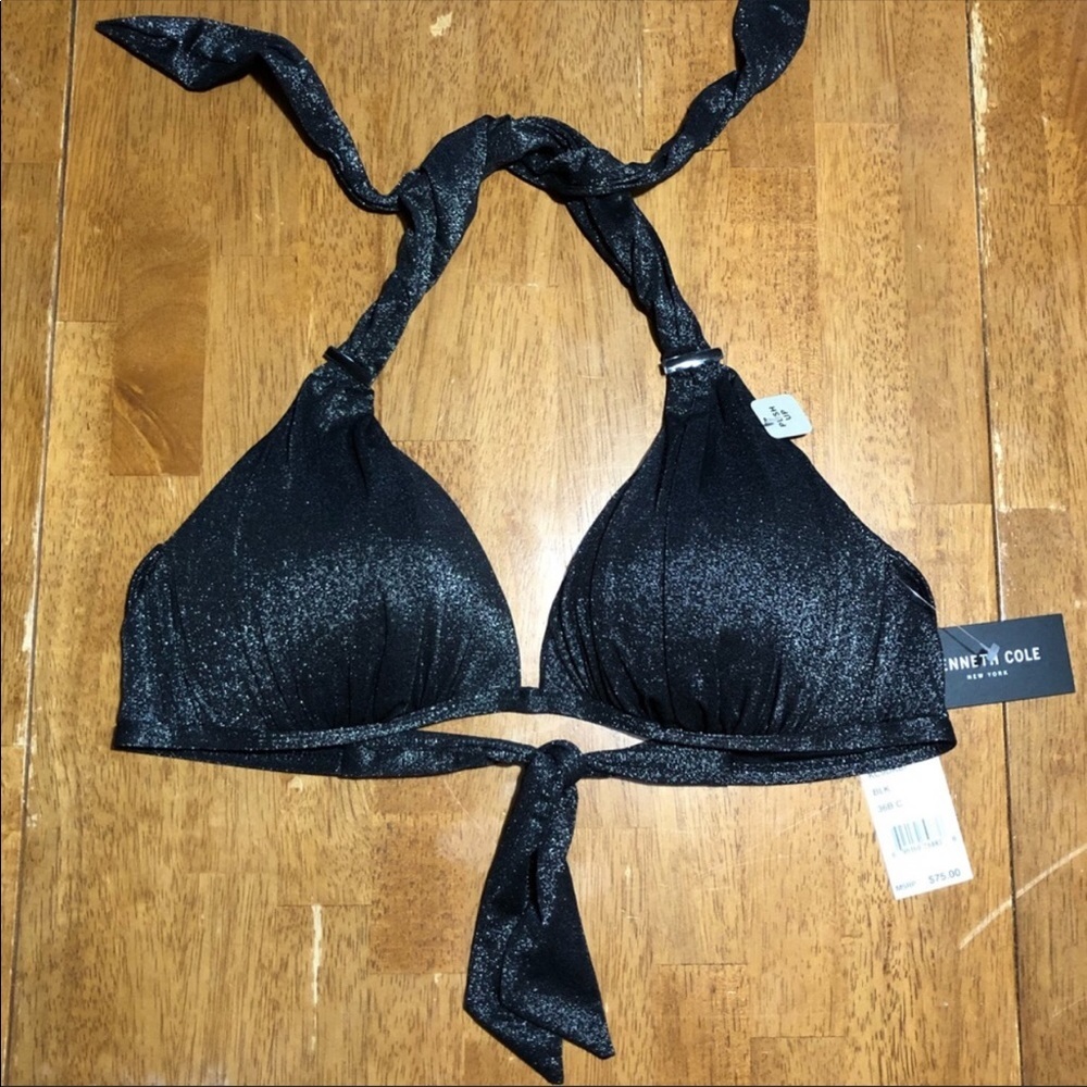 Kenneth Cole Shimmer Charcoal Push-Up Bikini Top 36 B/C - Picture 8 of 12